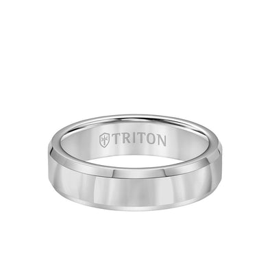 6MM Tungsten Carbide Ring - Bright Finish and Bevel Edge
