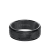 8MM Tungsten Carbide Ring - Hammered Center and Step Edge