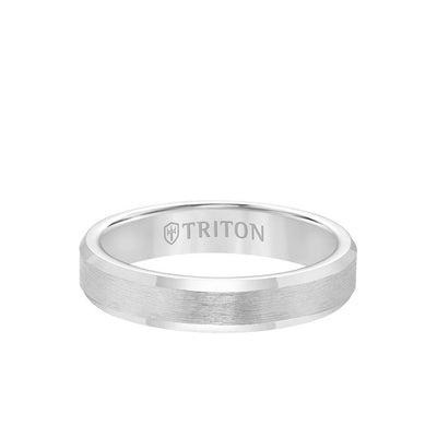 4MM Tungsten Carbide Ring - Brush Finish and Bevel Edge