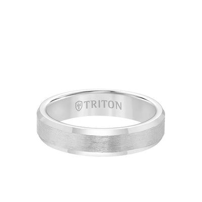 5MM Tungsten Carbide Ring - Brush Finish and Bevel Edge