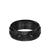 8MM Tungsten Carbide Ring - Wire Brush Center with Diagonal Cuts and Step Edge