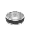 9MM Tungsten Carbide Ring - Domed Florentine Center and Step Edge