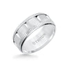 9MM Tungsten Carbide Ring - Vertical Cut Center and Coin Edge