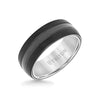 8MM Tungsten Carbide Ring - Domed Two Tone and Bevel Edge