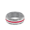 8.5MM Tungsten Carbide Ring - Center Stripe and Flat Edge