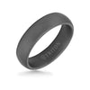 6MM Tungsten Carbide Ring - Light Sandblasted Finish and Rolled Edge