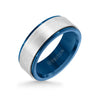 8MM Tungsten Carbide Ring - Satin Finish Center and Step Edge