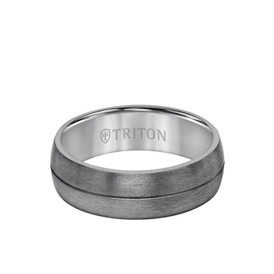 7MM Tantalum Ring – Brush Finish Dome with Center line