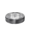 7MM Tantalum Ring -  Crystalline Finish Dome with Edge Lines