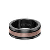 8MM Espresso Tungsten Carbide Ring - Satin Finish Center