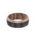 8MM Espresso Tungsten Carbide Ring - Color Blocking and Dome Shape