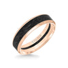 6MM 14K Gold Ring + Forged Carbon - Channel Center & Bevel Edge