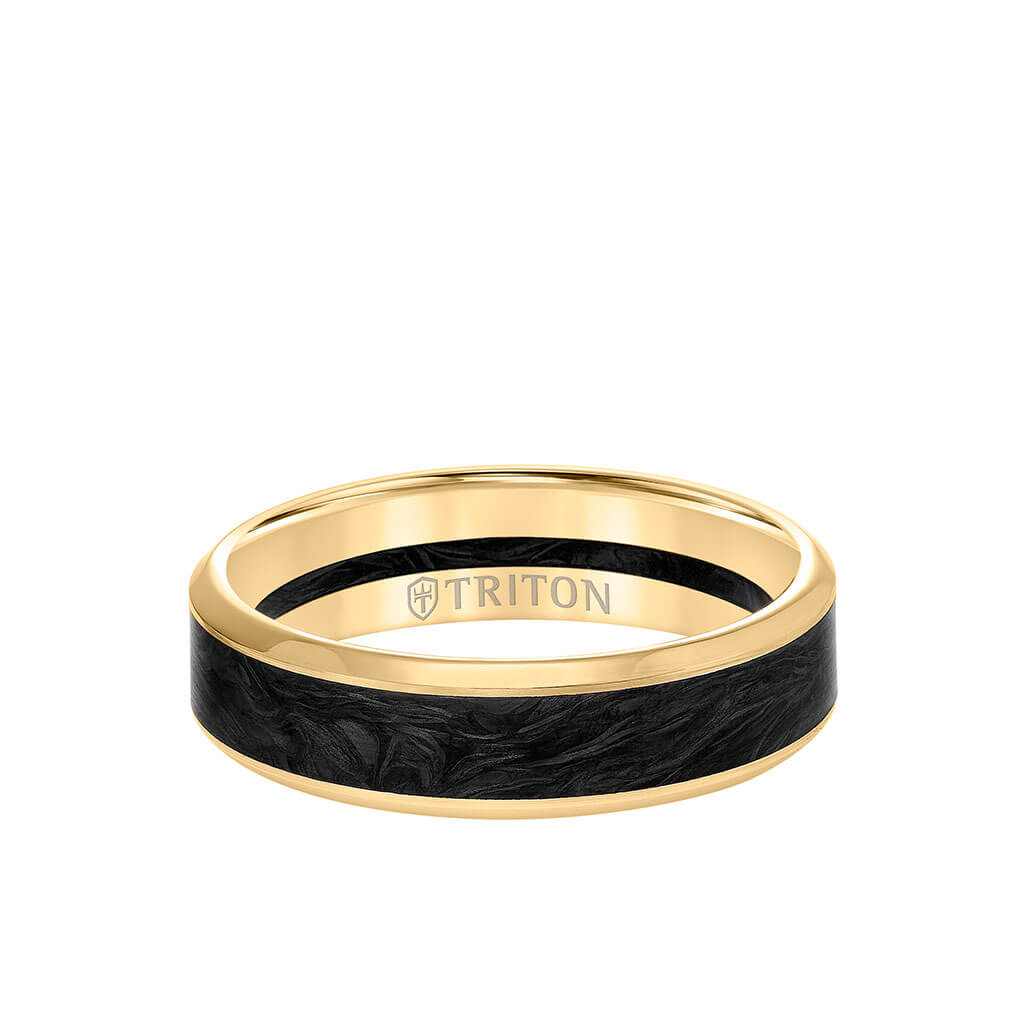 INOX Rose Gold IP with Center Solid Carbon Fiber Ring | Tipton's Fine  Jewelry | Lawton, OK