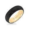 6MM 14K Gold Ring + Forged Carbon - Dome Profile with 14K Gold Interior