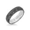 6MM Meteorite + 14K Gold Ring with Hammered Meteorite Edge to Edge