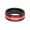 8MM Tungsten Carbide Ring - Ceramic Inlay with Center Line and Broken Edge