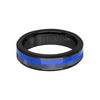 6MM Tungsten Carbide Ring - Ceramic Channel and Bevel Edge