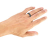 8MM Tungsten RAW Ring - Sandblasted With Black Inside Shine and Bevel Edge
