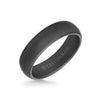 6MM Tungsten RAW Black DLC Ring - Dome Profile and Rolled Edge