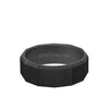 8MM Tungsten RAW Black DLC Ring - Faceted Pattern with Bevel Edge