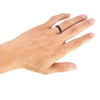 8MM Tungsten RAW Black DLC + 14K Rose Gold Ring - Flat Profile and Step Edge