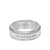 8MM Tungsten Diamond Ring - Channel Set Silver Satin Finish and Step Edge