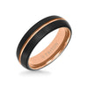 6.5MM Tungsten Carbide Two-Tone Ring with Brushed Finish