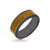 8MM Black Tungsten Carbide Ring - Wood Insert with Round Edge