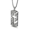 Rogue 26'' Silver Dog Tag Necklace with Cut-out Cross with a Damascus-inspired Pattern