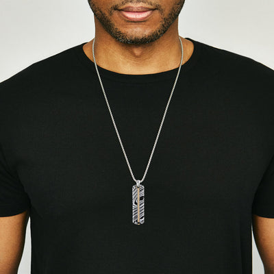 Buy Silver Plated DogTag layered Men Necklace Best Price1647
