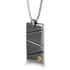 Silver with Black Ruthenium & Gold Plate 26" Dog Tag Necklace