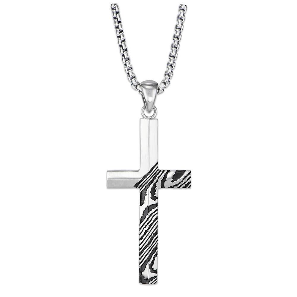 1pc Silver Titanium Steel Cross Men's Statement Pendant Necklace | SHEIN USA
