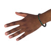 Green Tiger Eye & Black Onyx Bead 8.5" Bracelet with Black Spinel Rondels