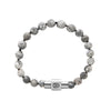 Grey Jasper Beads With Black Rhodium Plated Magnetic Closure