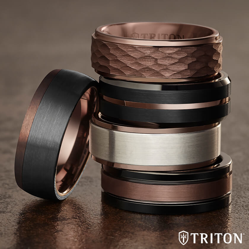 8MM Tungsten Carbide Ring Satin Finish & Center Line - Triton Jewelry