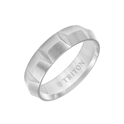 6MM Titanium Carved Ring with Brushed Finish