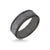 8MM Black Tungsten Carbide Ring - Meteorite Insert with Round Edge