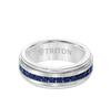 Tungsten and Sapphire Mens Ring