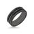 8MM Black Tungsten Carbide Ring - Forged Carbon and Titanium Center Line Insert with Round Edge